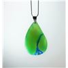 Image 1 : TEAR DROP GREEN ONYX PENDANT & CHAIN