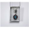 Image 1 : VINTAGE STYLE TURQUOISE & CRYSTAL PENDANT