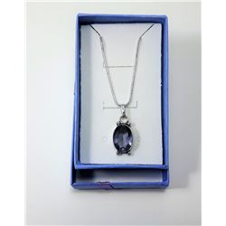 OVAL AMETHYST PENDANT & CHAIN