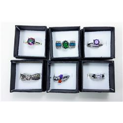 LOT OF 6 FASHION RINGS