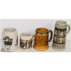 LOT OF 4 ASSORTED STEINS