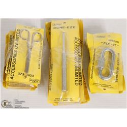 LOT OF METAL PUNCHES, SCISSORS, AND CHAIN LOCKS