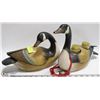 Image 1 : PAIR OF DECORATIVE DUCKS, ONE IS A CANDLE HOLDER