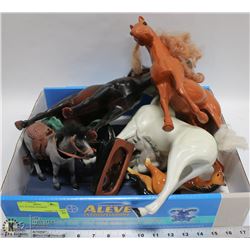BOX OF ASSORTED HORSE FIGURINES