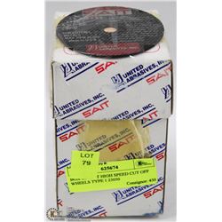 BOX OF SAIT HIGH SPEED CUT OFF WHEELS TYPE 1, 2305
