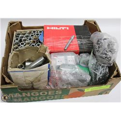 FLAT OF HILTI FASTNERS & FENCE SADDLES, FENCE TIES