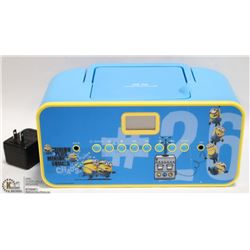 MINIONS PORTABLE RADIO CD PLAYER, POWER ADAPTOR