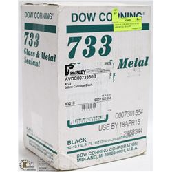 CASE OF 12 BLACK COLOR 733 GLASS AND METAL SEALANT