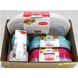 NEW RUBBERMAID PARTY PLATTER & 4 SETS TAKEALONGS