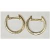 Image 2 : #6-18K YELLOW GOLD CUBIC ZIRCONIA HUGGIE EARRINGS
