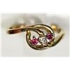 Image 1 : #9-10K YELLOW GOLD RUBY & DIAMOND RING