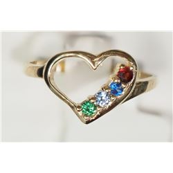 #10-14K YELLOW GOLD CRYSTAL HEART-SHAPED RING