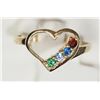 Image 1 : #10-14K YELLOW GOLD CRYSTAL HEART-SHAPED RING