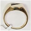 Image 2 : #16-10K YELLOW GOLD ONYX &DIAMOND MENS HEAVY RING