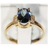 Image 2 : #19-14K YELLOW GOLD TANZANITE & DIAMOND RING