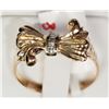 Image 2 : #22-10K Y&W GOLD DIAMOND BOW SWIRL STYLE RING