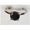Image 1 : #23-14K WHITE GOLD BLACK DIAMOND SOLITAIRE RING