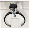 Image 2 : #23-14K WHITE GOLD BLACK DIAMOND SOLITAIRE RING