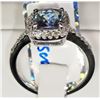 Image 2 : #24-14K WHITE GOLD TANZANITE & DIAMOND RING