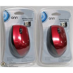 CASE OF 2 RED ONN WIRELESS MICE