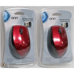 CASE OF 2 RED ONN WIRELESS MICE