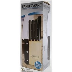 NEW FARBERWARE 6 PC KNIFE SET