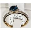 Image 2 : #33-14K YELLOW GOLD BLUE DIAMOND RING