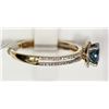 Image 3 : #33-14K YELLOW GOLD BLUE DIAMOND RING