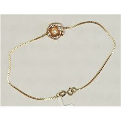 #35-10K Y&W GOLD DIAMOND FLORAL STYLE BRACELET