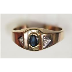 #36-10K YELLOW GOLD SAPPHIRE & DIAMOND RING
