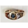 Image 1 : #36-10K YELLOW GOLD SAPPHIRE & DIAMOND RING