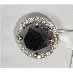 #38-14K WHITE GOLD BLACK & WHITE DIAMOND PENDANT