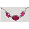 Image 1 : #39-14K WHITE GOLD RUBY & WHITE SAPPHIRE NECKLACE