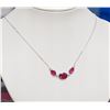 Image 2 : #39-14K WHITE GOLD RUBY & WHITE SAPPHIRE NECKLACE