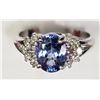 Image 1 : #41-14K WHITE GOLD TANZANITE & DIAMOND RING