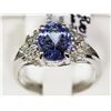 Image 2 : #41-14K WHITE GOLD TANZANITE & DIAMOND RING