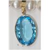 Image 2 : #42-14K YELLOW GOLD BLUE TOPAZ & PEARL NECKLACE