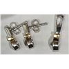 Image 2 : #45-14K Y&W GOLD DIAMOND EARRINGS & PENDANT SET