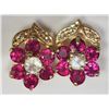Image 1 : #46-14K Y.GOLD RUBY MOONSTONE & DIAMOND EARRINGS
