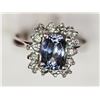 Image 1 : #48-14K WHITE GOLD TANZANITE & DIAMOND RING