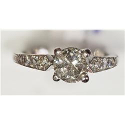 #50-14K WHITE GOLD DIAMOND RING