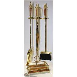 BRASS FIREPLACE CARE SET
