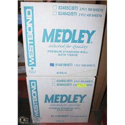 2 CASES OF BATHROOM TISSUE ROLLS
