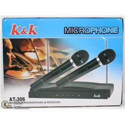 NEW KNK DUAL MICROPHONE SET WITH RECEIVER