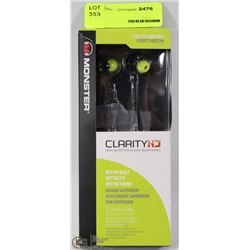 PAIR OF NEON GREEN MONSTER HI-DEF IN EAR