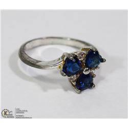 925 LADIES GEMSTONE CLOVER DESIGN RING SIZE 8