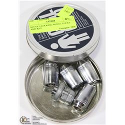 SET OF 4 LOCKING WHEEL LOCKS AND KEY