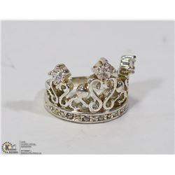 STERLING SILVER CROWN RING 7.5
