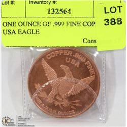 ONE OUNCE OF .999 FINE COPPER USA EAGLE