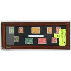 PICTURE WITH VINTAGE 1872 - 1898 CANADA STAMPS